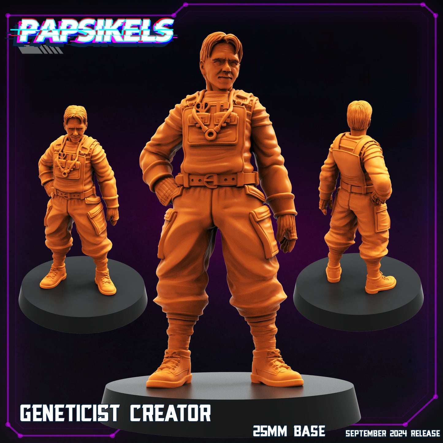3D Printed Papsikels SEPTEMBER 2024 CYBERPUNK Geneticist Set 28mm 32mm - 3D Printing Boss 