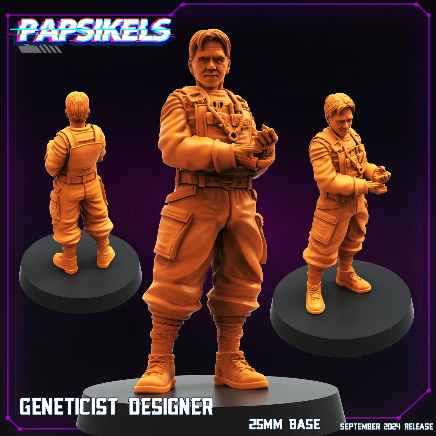 3D Printed Papsikels SEPTEMBER 2024 CYBERPUNK Geneticist Set 28mm 32mm - 3D Printing Boss 