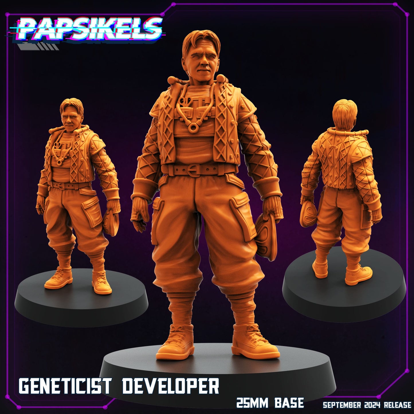 3D Printed Papsikels SEPTEMBER 2024 CYBERPUNK Geneticist Set 28mm 32mm - 3D Printing Boss 
