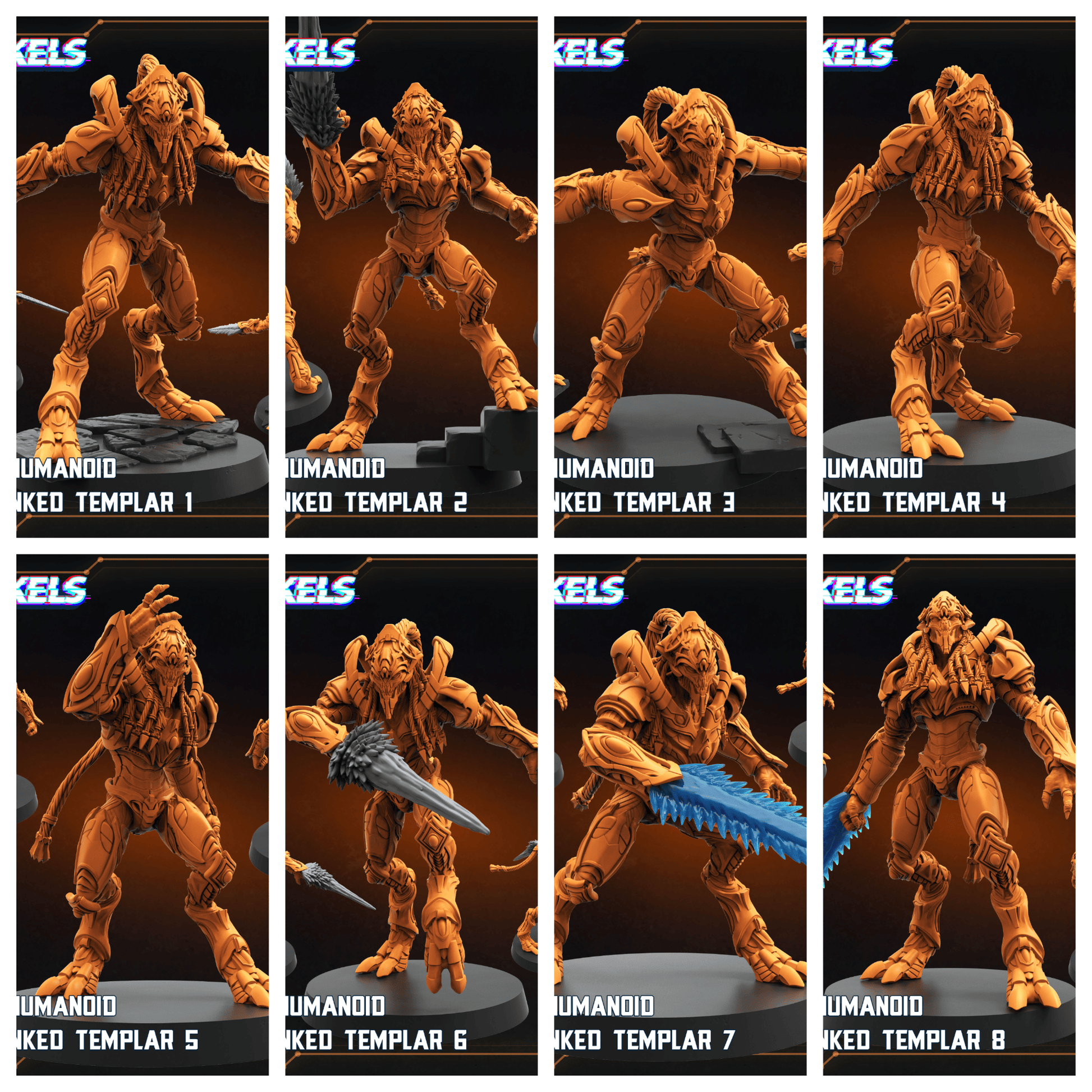 3D Printed Papsikels Sapient Humanoid Low Ranked Templars MARCH 2025 CYBERPUNK 28mm 32mm - 3D Printing Boss 