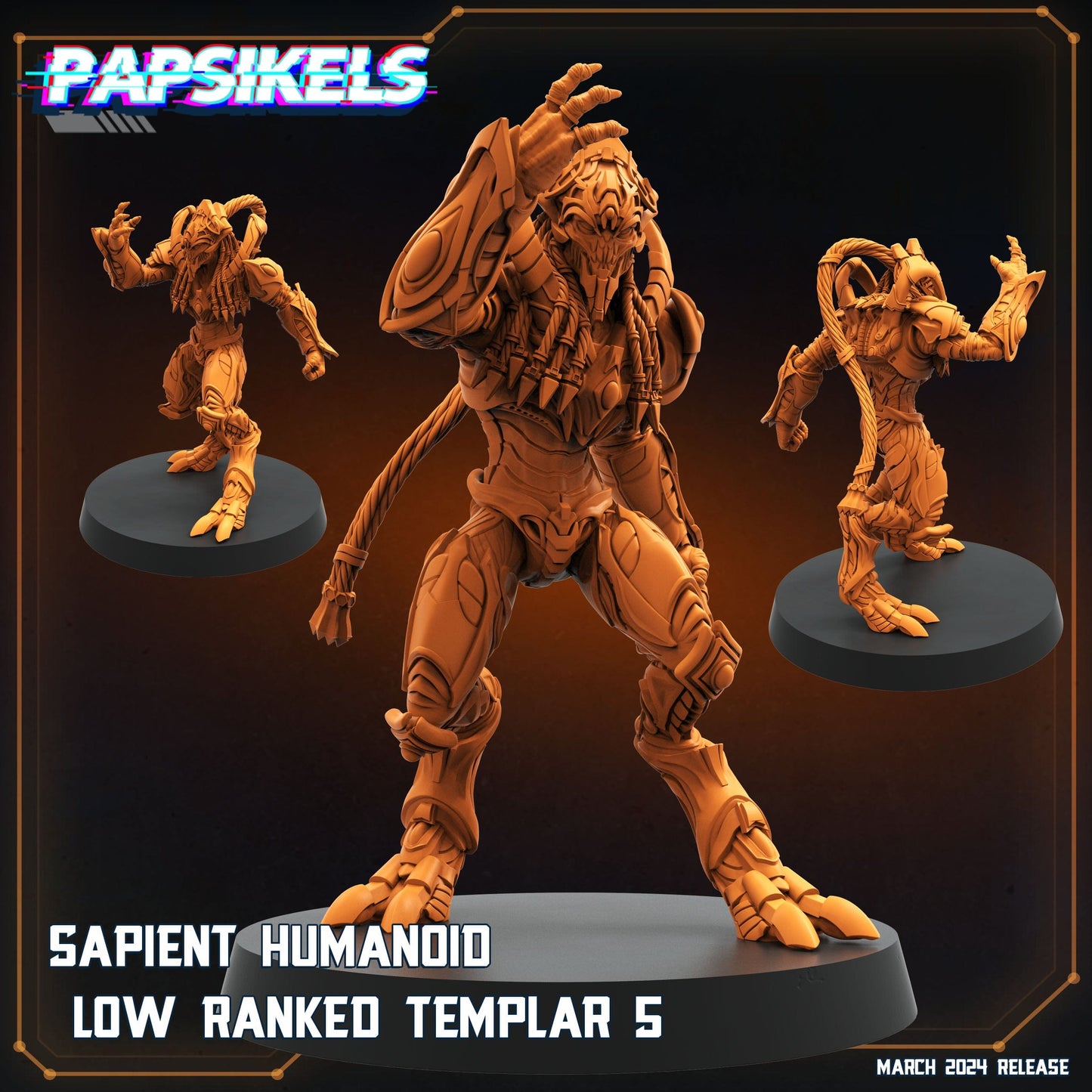 3D Printed Papsikels Sapient Humanoid Low Ranked Templars MARCH 2025 CYBERPUNK 28mm 32mm - 3D Printing Boss 