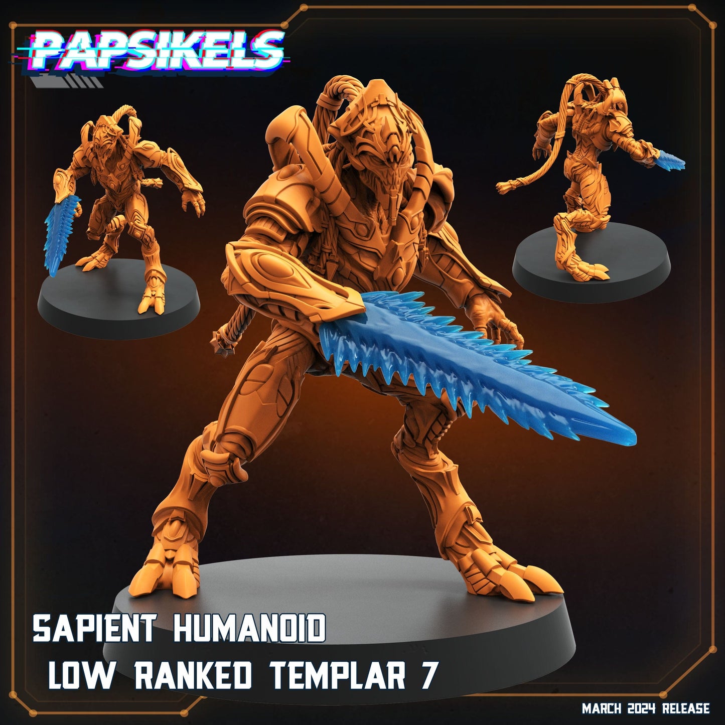 3D Printed Papsikels Sapient Humanoid Low Ranked Templars MARCH 2025 CYBERPUNK 28mm 32mm - 3D Printing Boss 