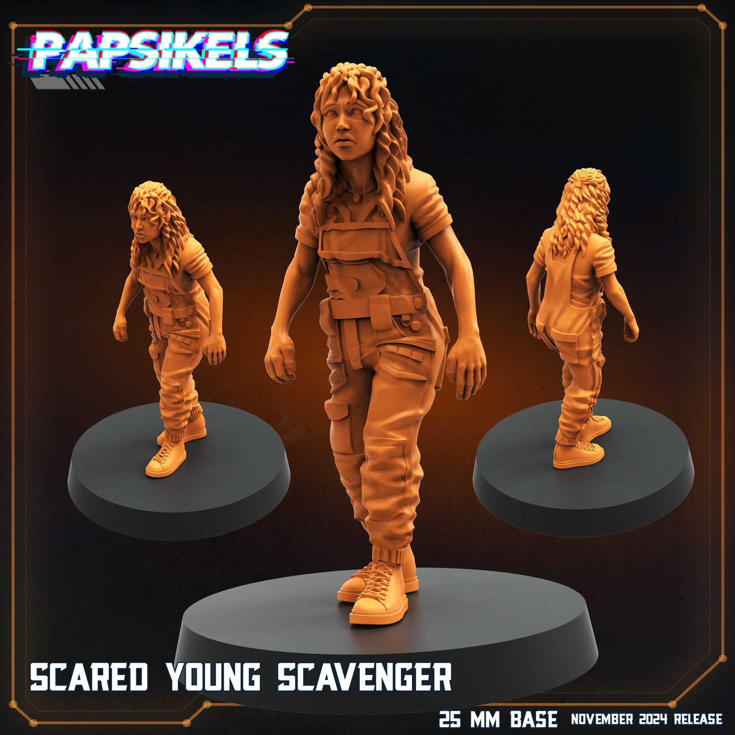 3D Printed Papsikels Scared Young Scavenger Nov 2024 Scifi 28mm 32mm - 3D Printing Boss 