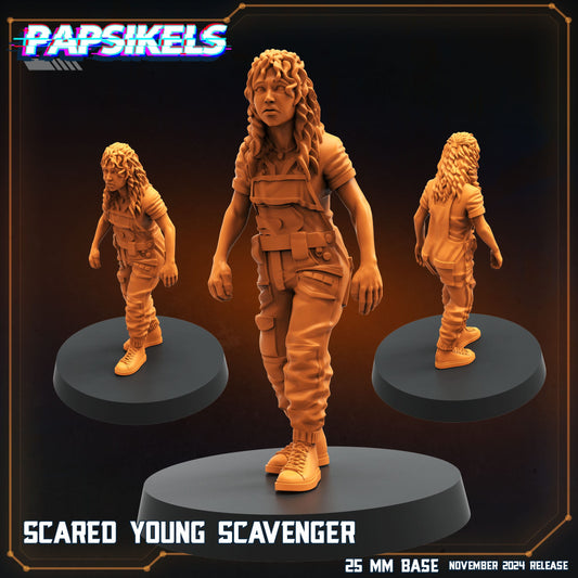 3D Printed Papsikels Scared Young Scavenger Nov 2024 Scifi 28mm 32mm - 3D Printing Boss 