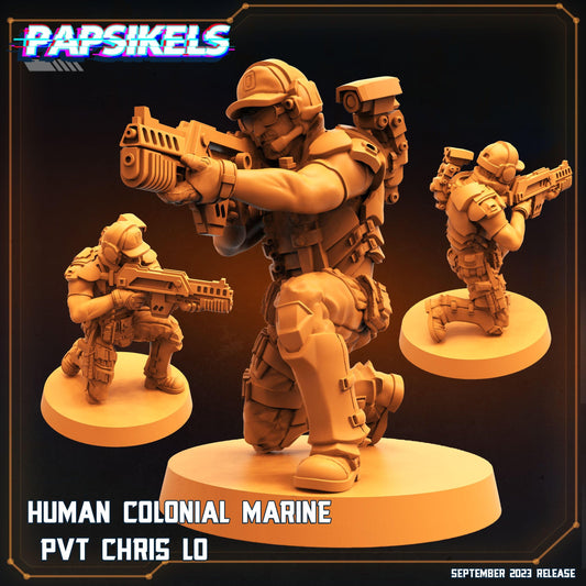 3D Printed Papsikels September 2023 - Aliens Vs Humans 6 Human Colonial Mariner 28mm 32mm - 3D Printing Boss 