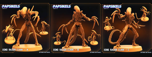 3D Printed Papsikels September 2023 - Aliens Vs Humans 6 Xeno Razor Claw Set 28mm 32mm - 3D Printing Boss 