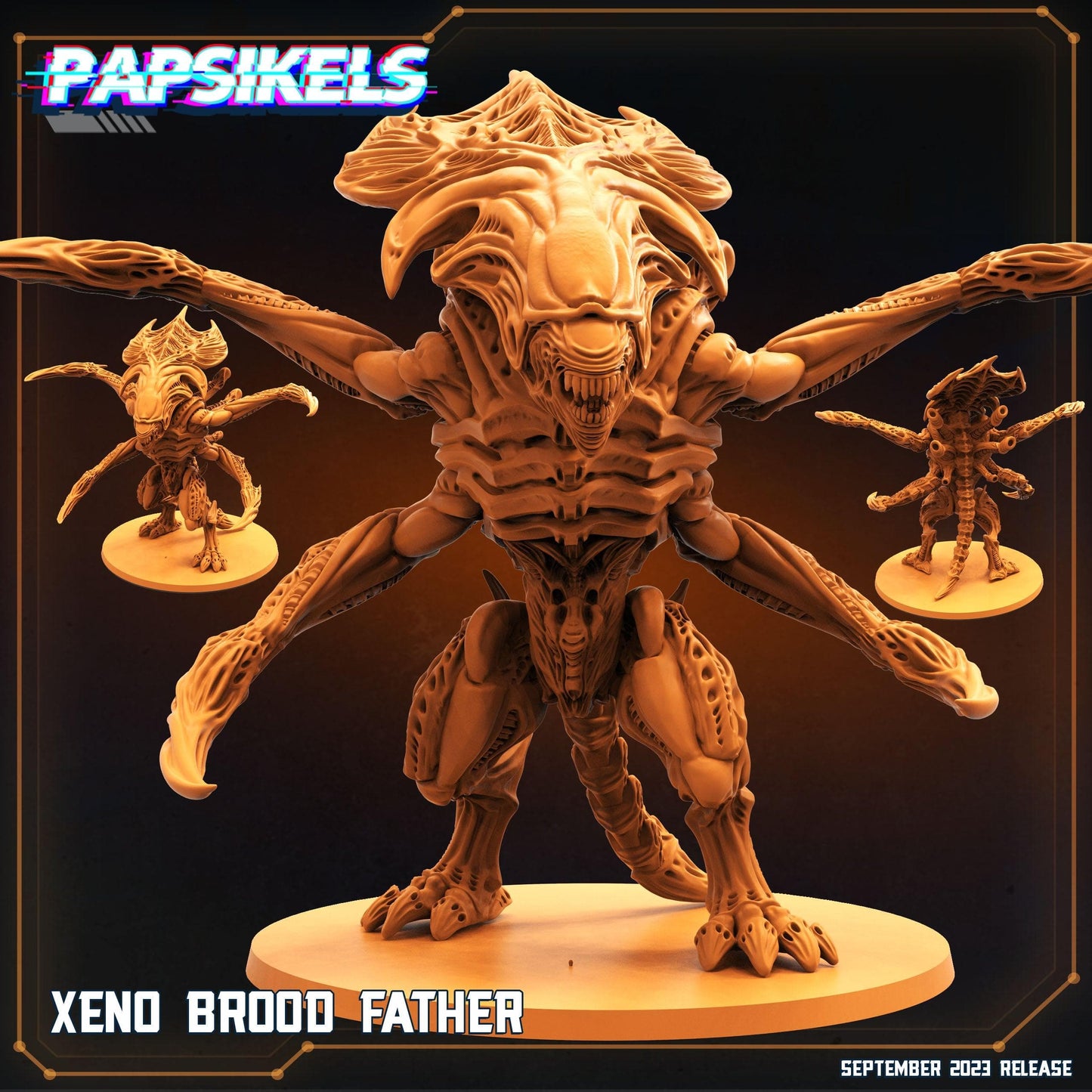3D Printed Papsikels September 2023 - Aliens Vs Humans 6 Xeno Set 28mm 32mm - 3D Printing Boss 