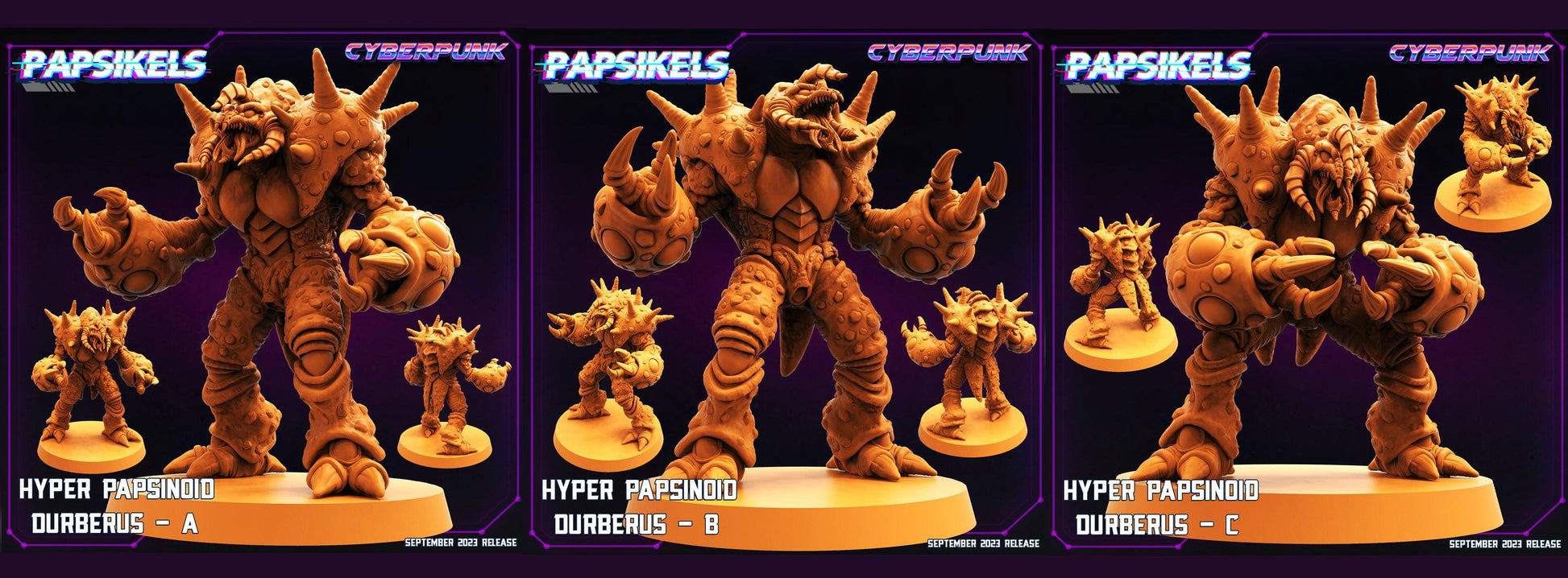 3D Printed Papsikels September 2023 Cyberpunk Hyper Papsinoid Durberus Set 2023 28mm 32mm - 3D Printing Boss 