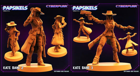 3D Printed Papsikels September 2023 Cyberpunk Kate Bane Set 28mm 32mm - 3D Printing Boss 
