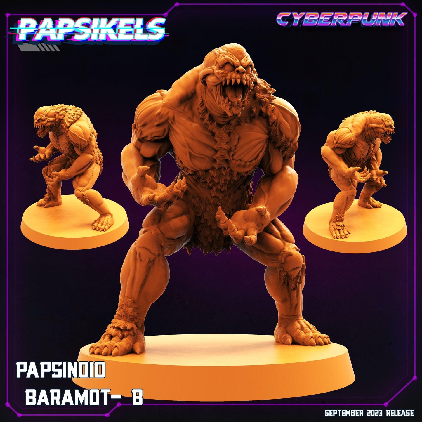 3D Printed Papsikels September 2023 Cyberpunk Papsinoid Baramot Set 28mm 32mm - 3D Printing Boss 