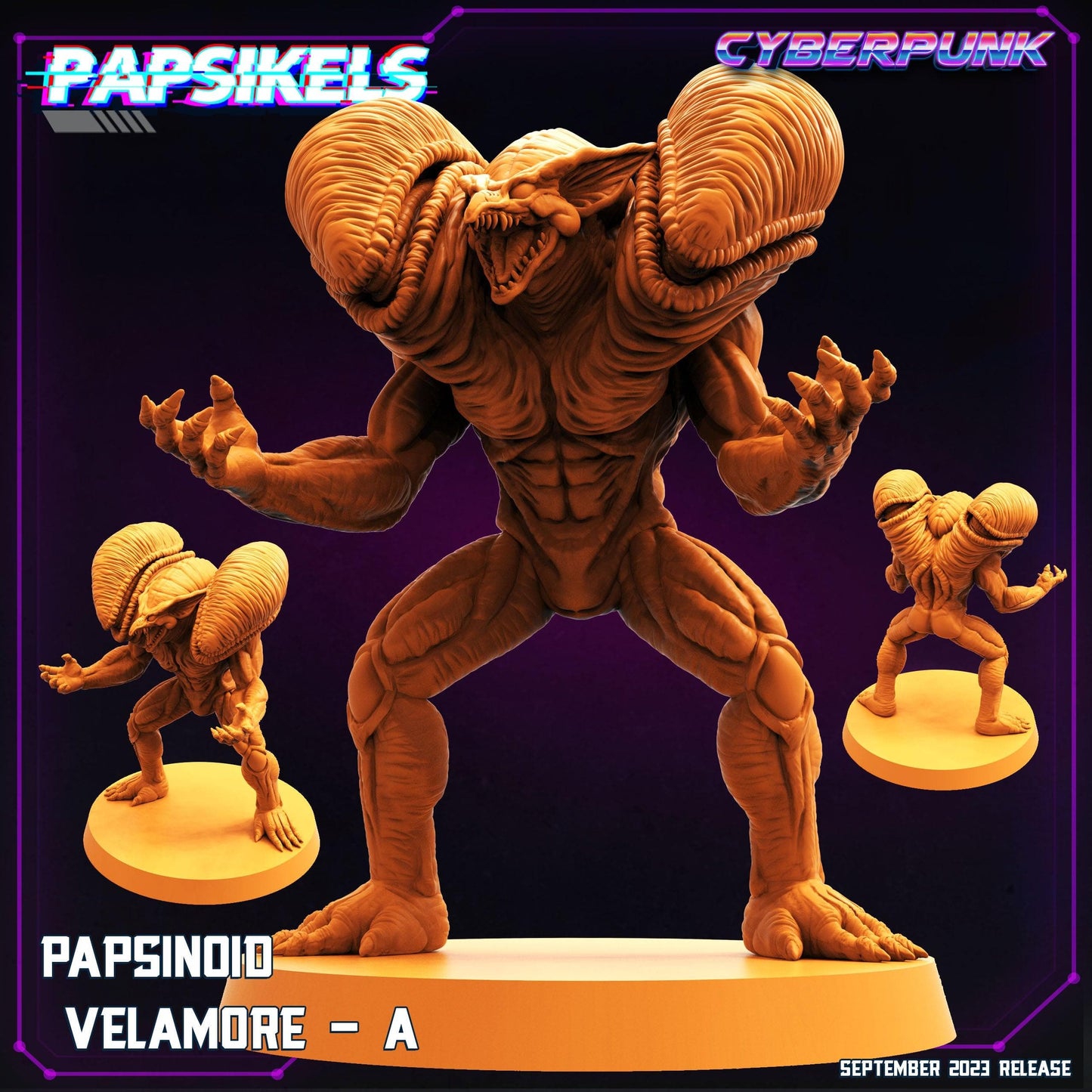3D Printed Papsikels September 2023 Cyberpunk Papsinoid Baramot Set 28mm 32mm - 3D Printing Boss 
