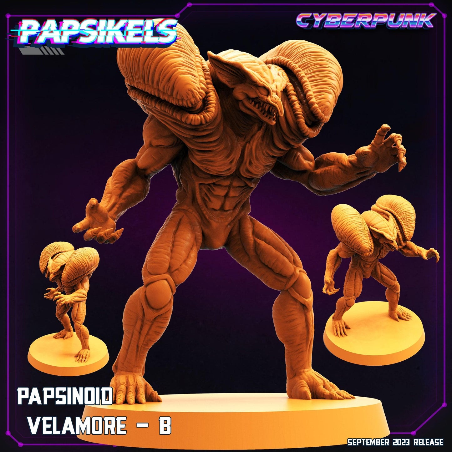 3D Printed Papsikels September 2023 Cyberpunk Papsinoid Baramot Set 28mm 32mm - 3D Printing Boss 