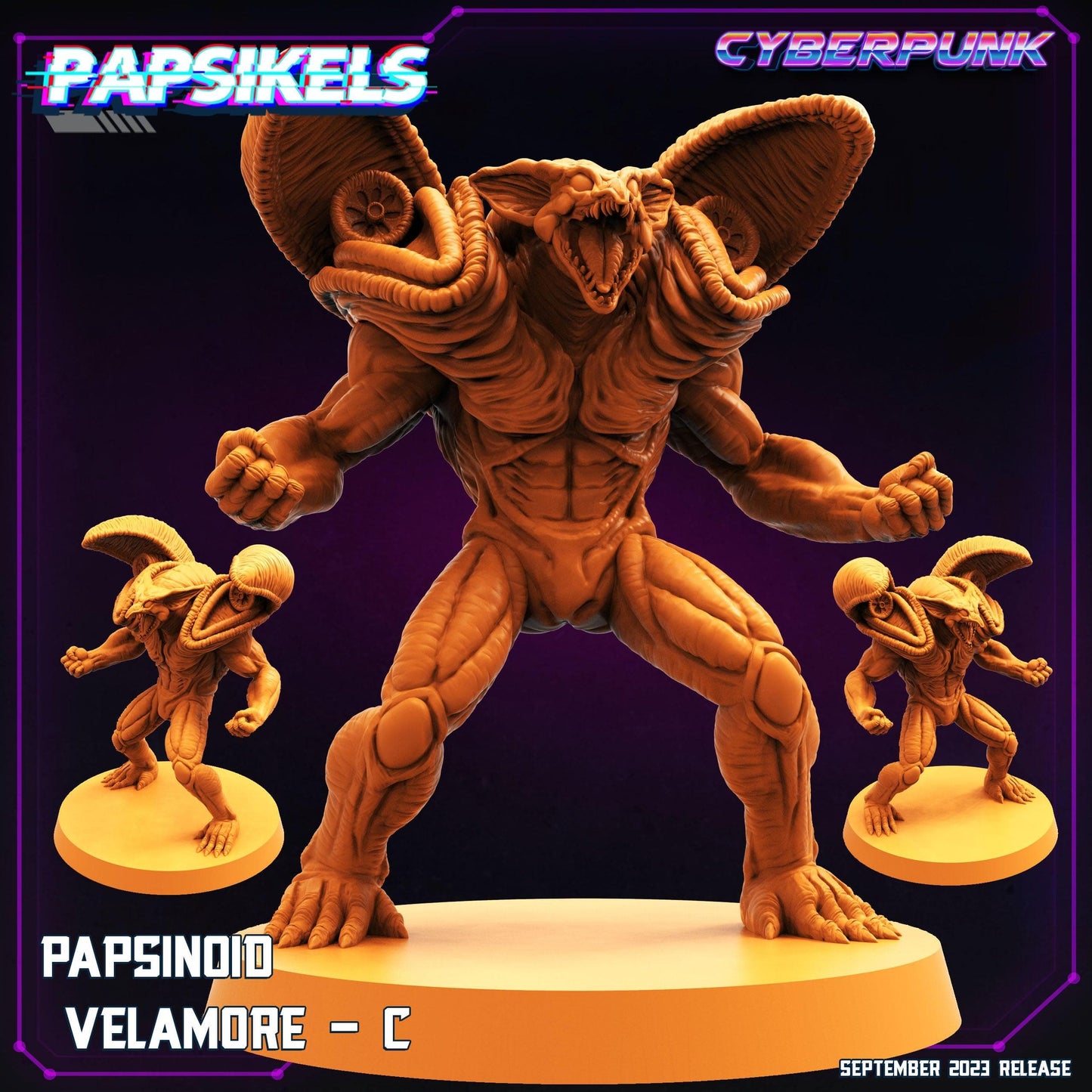 3D Printed Papsikels September 2023 Cyberpunk Papsinoid Baramot Set 28mm 32mm - 3D Printing Boss 