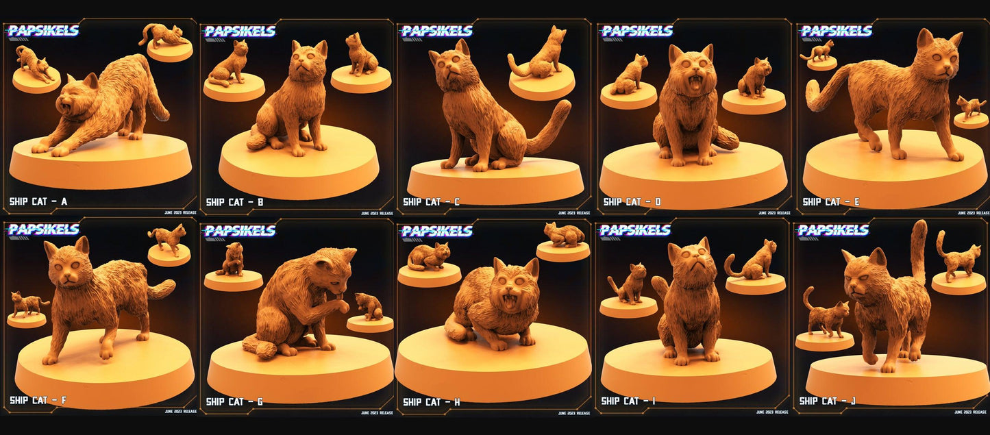 3D Printed Papsikels - Ship Cat Set - 28mm 32mm - 3D Printing Boss 