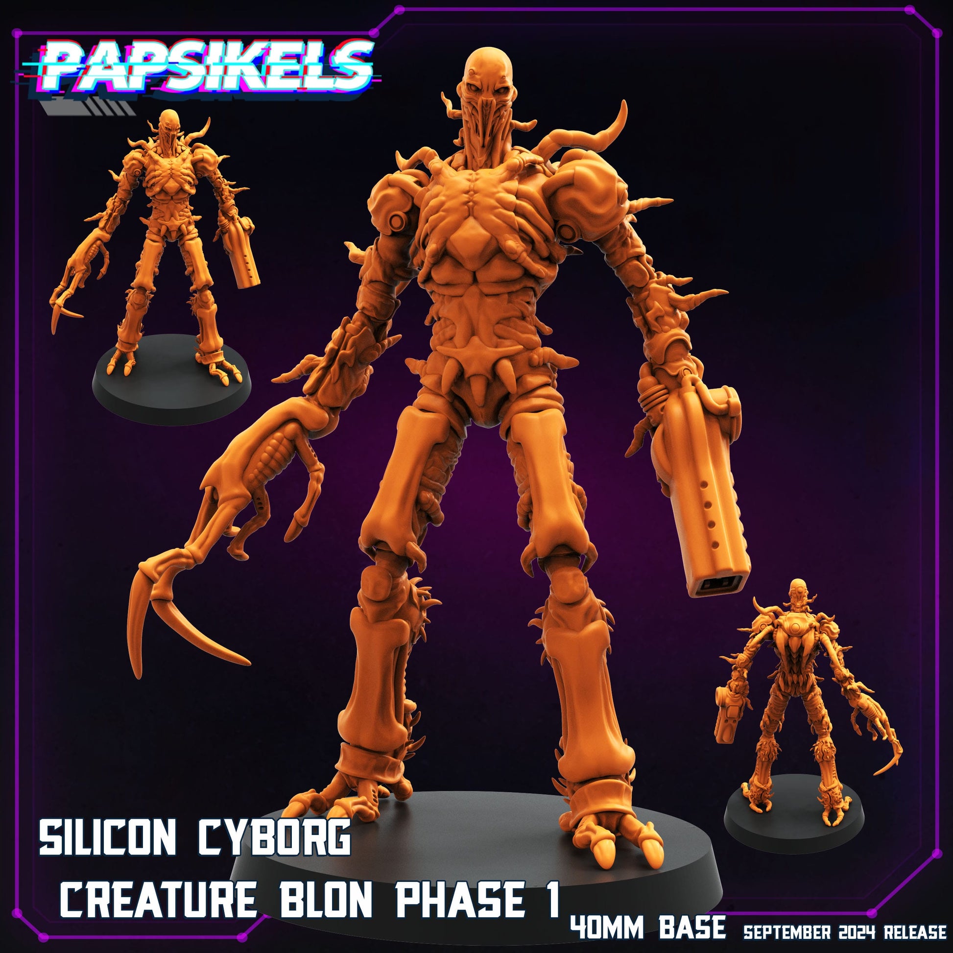 3D Printed Papsikels Silicon Cyborg Creature Blon Phase 1 SEPTEMBER 2024 CYBERPUNK 28mm 32mm - 3D Printing Boss 