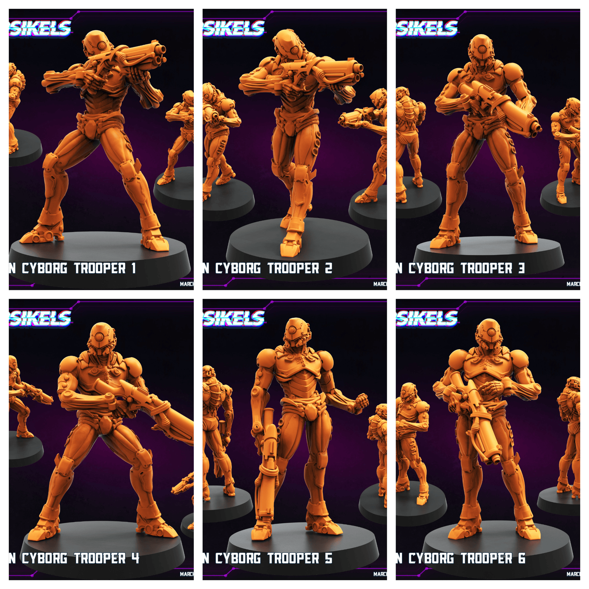 3D Printed Papsikels Silicon Cyborg Troopers MARCH 2025 CYBERPUNK 28mm 32mm - 3D Printing Boss 
