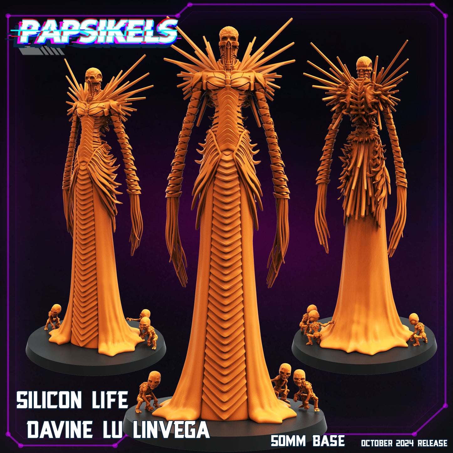 3D Printed Papsikels Silicon Life Davine Lu Linvega Set October 2024 Cyberpunk 28mm 32mm - 3D Printing Boss 