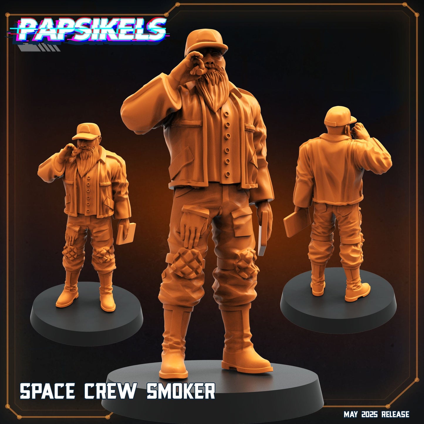 3D Printed Papsikels Space Crew Smoker May 2025 Alien vs. Humans Reconnaissance 28mm 32mm - 3D Printing Boss 