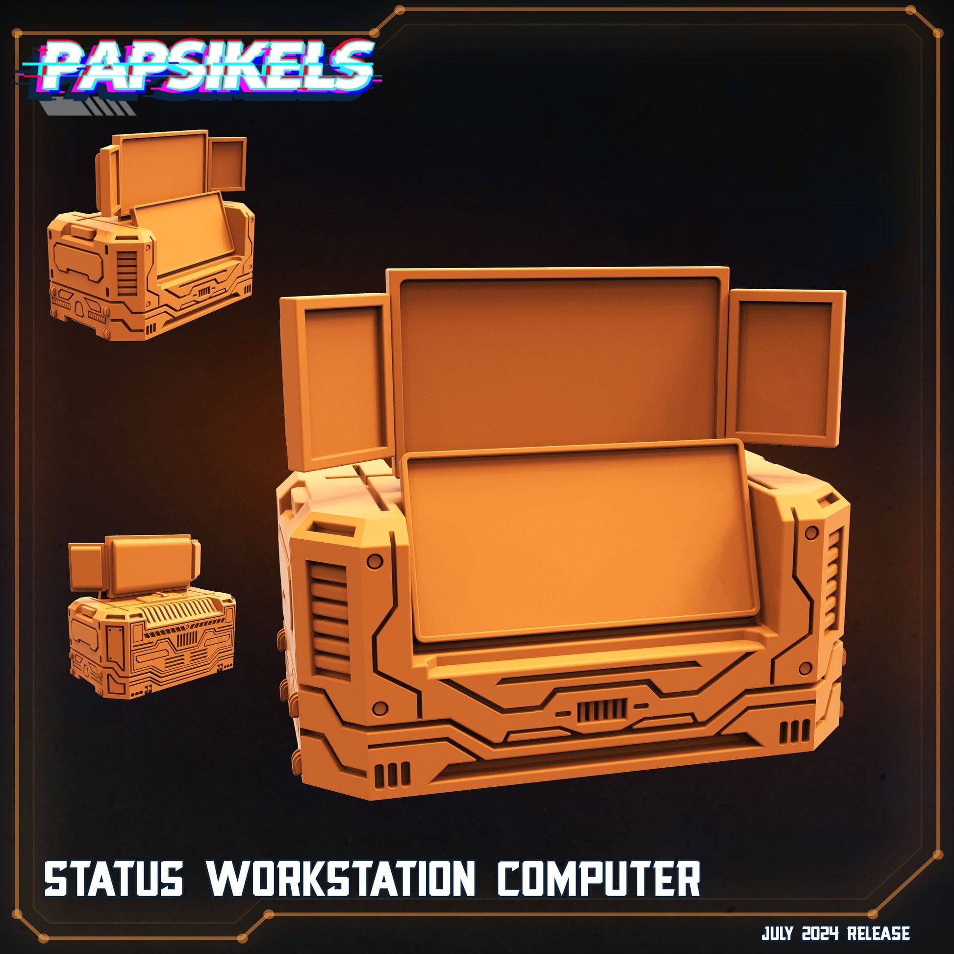 3D Printed Papsikels Status Workstation Computer July 2024 Scifi 28mm 32mm - 3D Printing Boss 