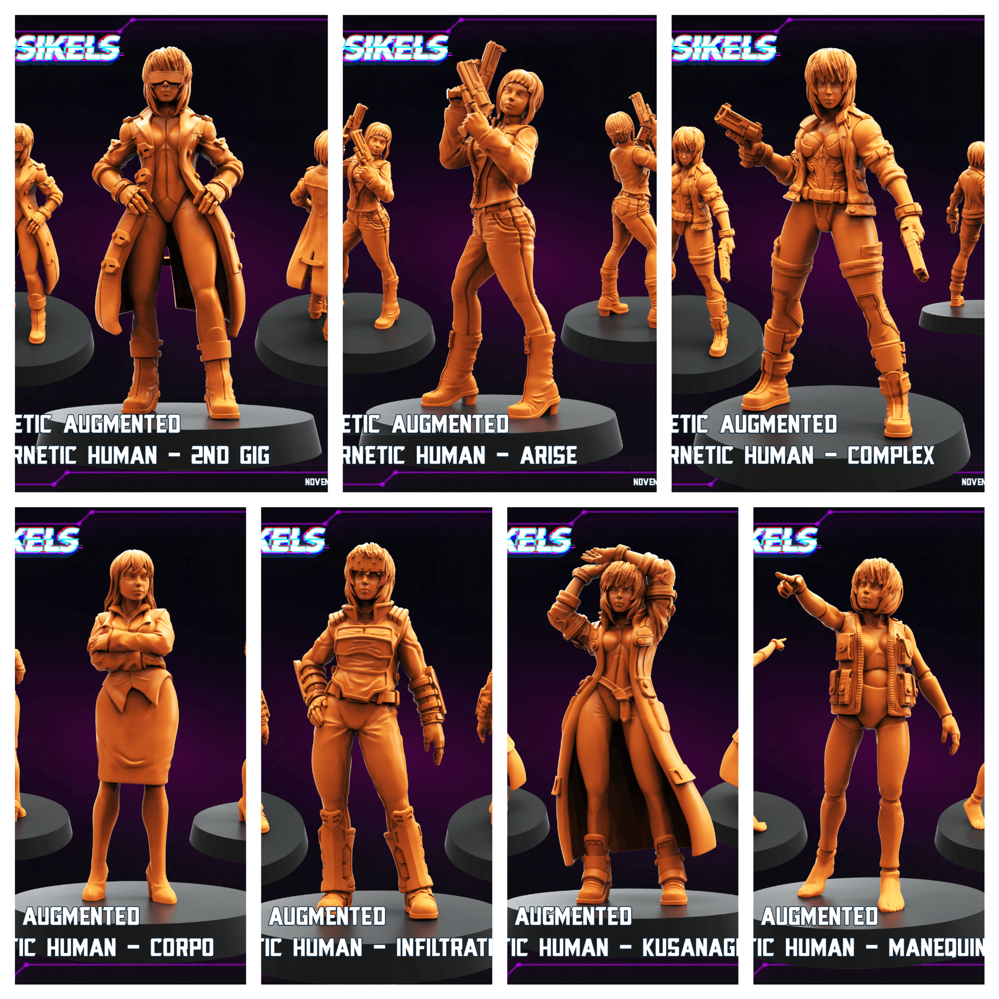 3D Printed Papsikels Synthetic Augmented Cybernetic Human Nov 2024 Cyberpunk 28mm 32mm - 3D Printing Boss 