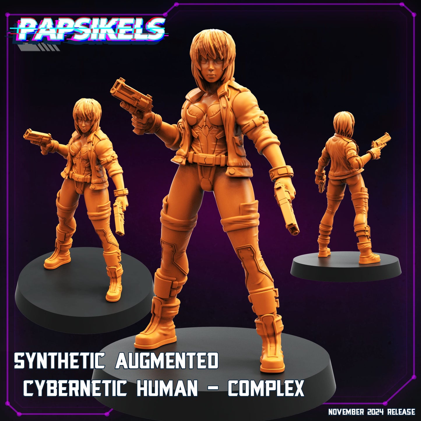 3D Printed Papsikels Synthetic Augmented Cybernetic Human Nov 2024 Cyberpunk 28mm 32mm - 3D Printing Boss 