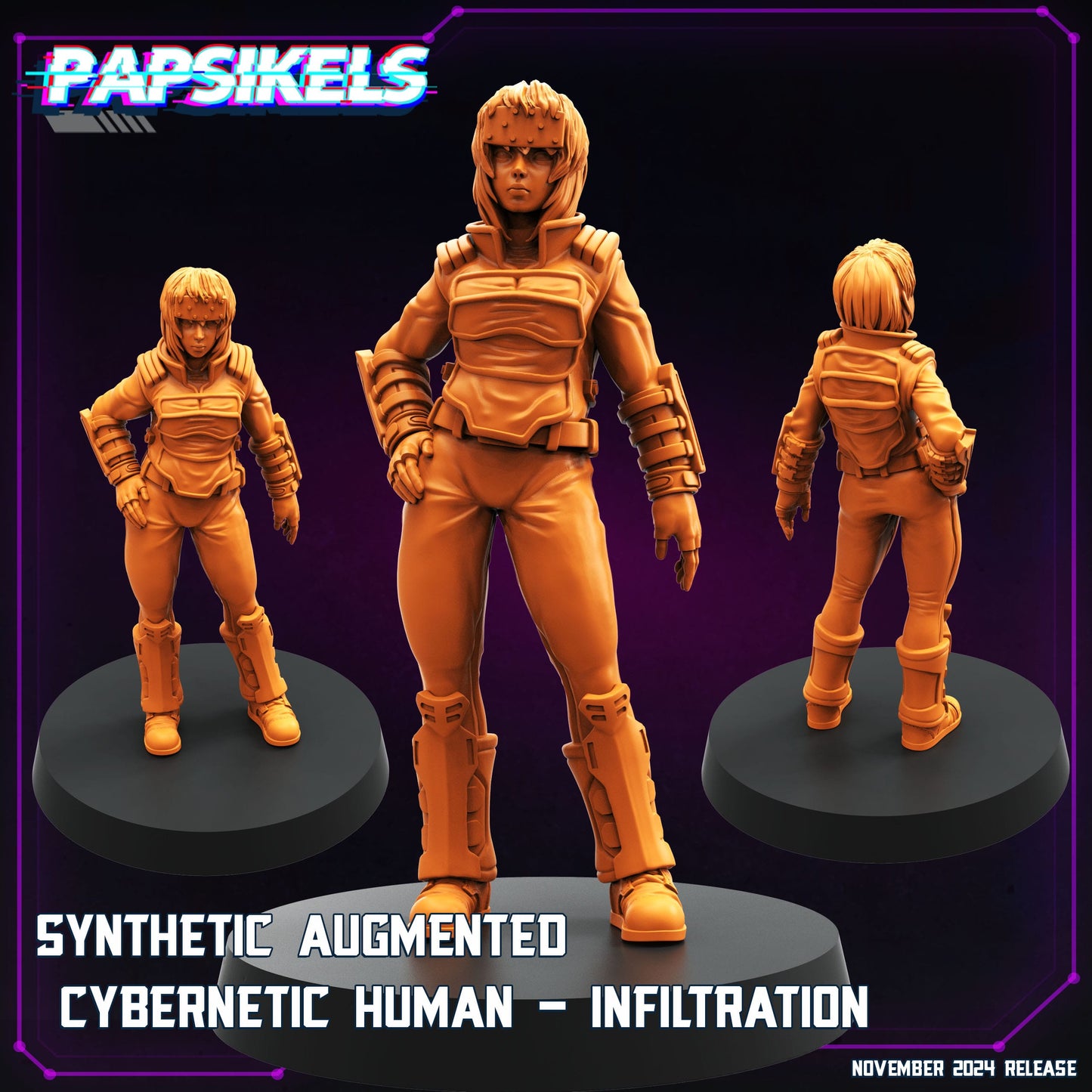 3D Printed Papsikels Synthetic Augmented Cybernetic Human Nov 2024 Cyberpunk 28mm 32mm - 3D Printing Boss 