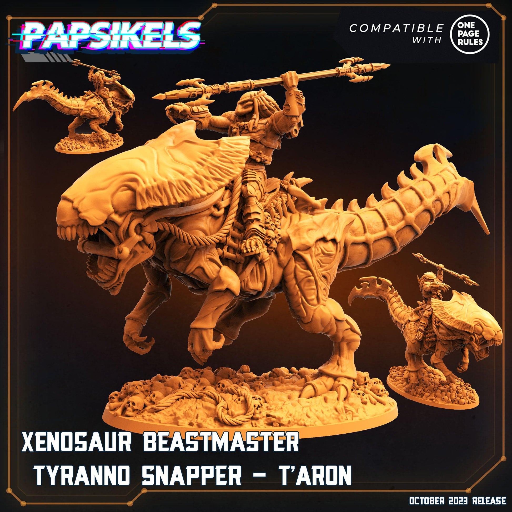 3D Printed Papsikels Taron Xenosaur Beastmaster Tyranno Snapper Set 28mm 32mm - 3D Printing Boss 