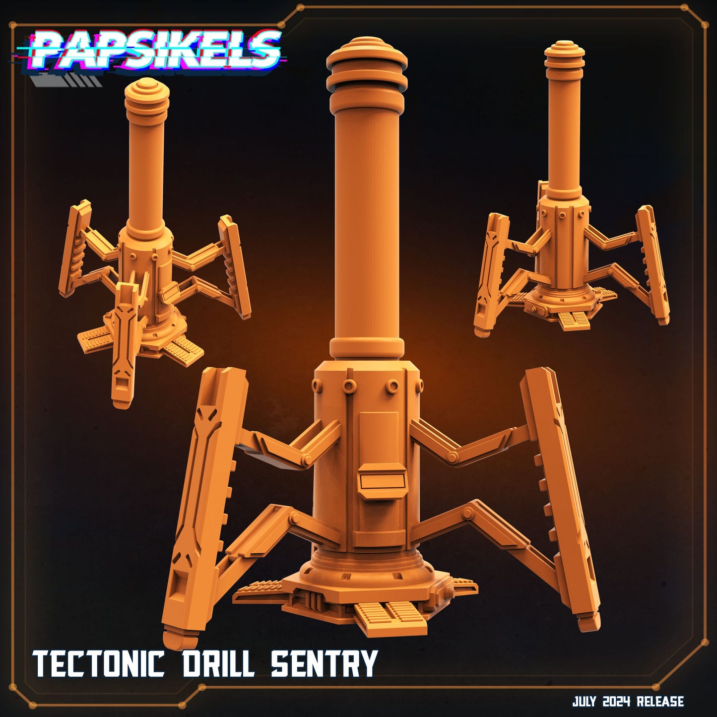 3D Printed Papsikels Tectonic Drill Sentry July 2024 Scifi 28mm 32mm - 3D Printing Boss 