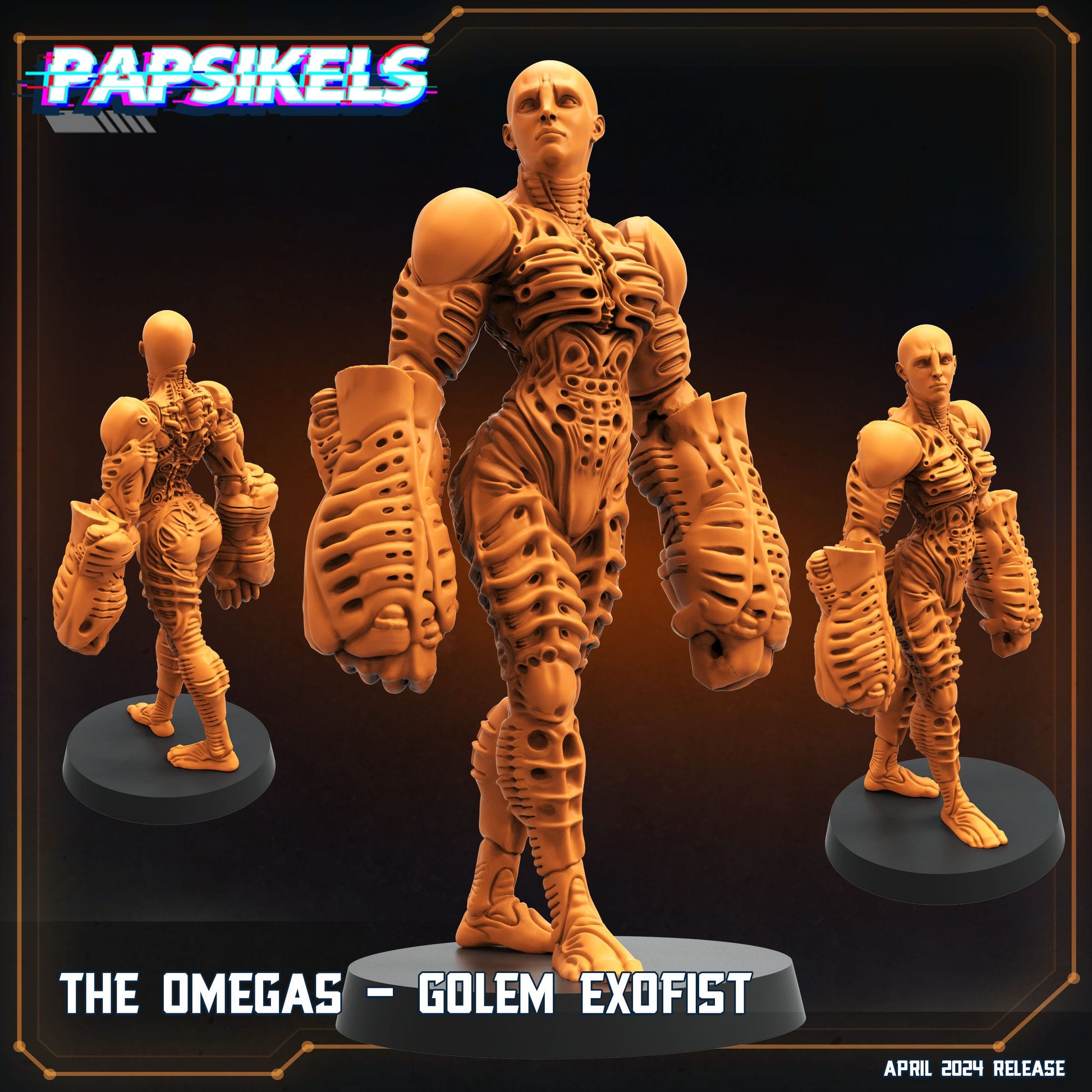 3D Printed Papsikels The Omegas Golem Exofist Democracy Troopers SciFi Set 28mm 32mm - 3D Printing Boss 