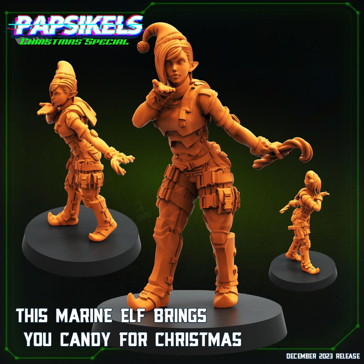 3D Printed Papsikels This Marine Elf Brings You Candy For Christmas 28mm 32mm - 3D Printing Boss 
