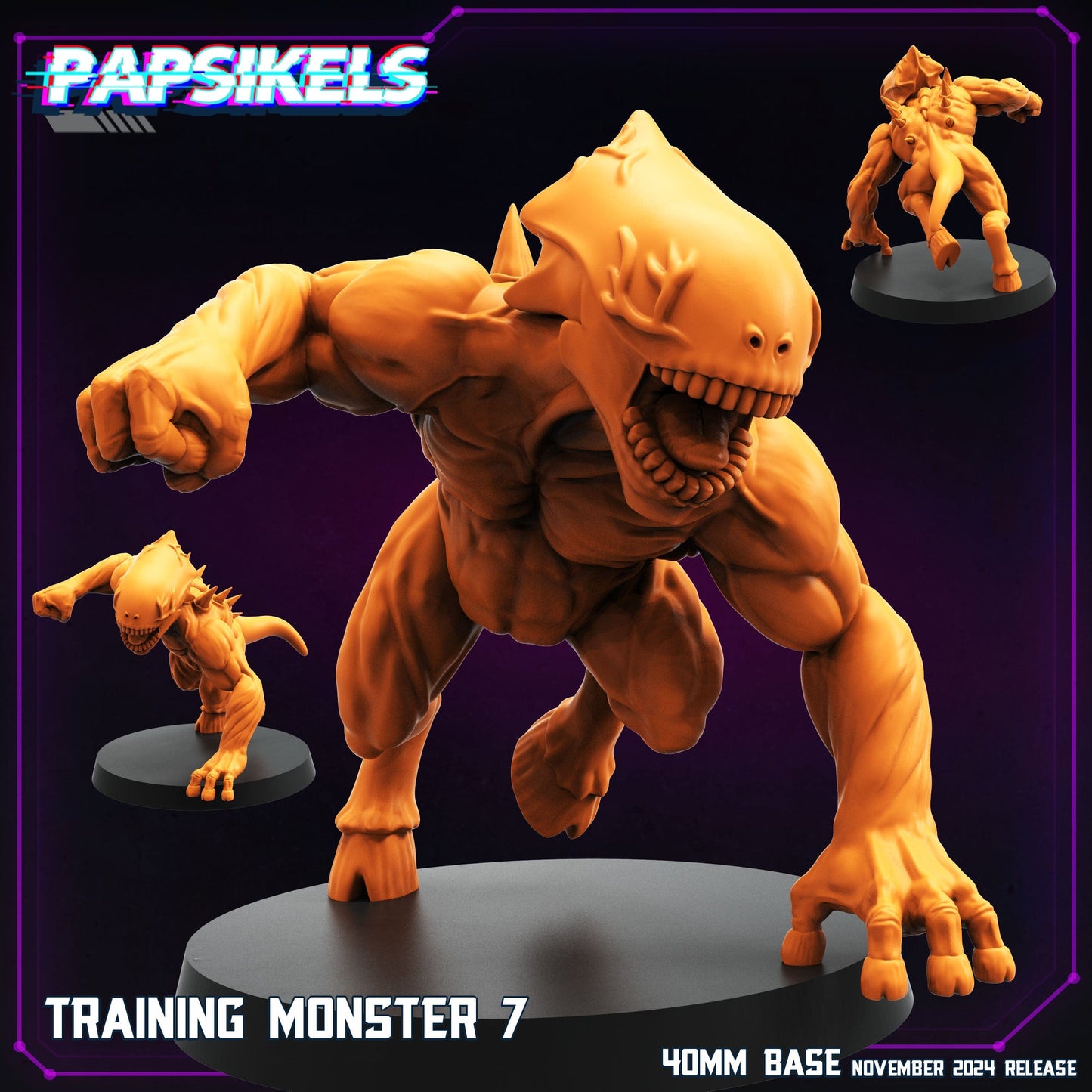 3D Printed Papsikels Training Monster Nov 2024 Cyberpunk 28mm 32mm - 3D Printing Boss 