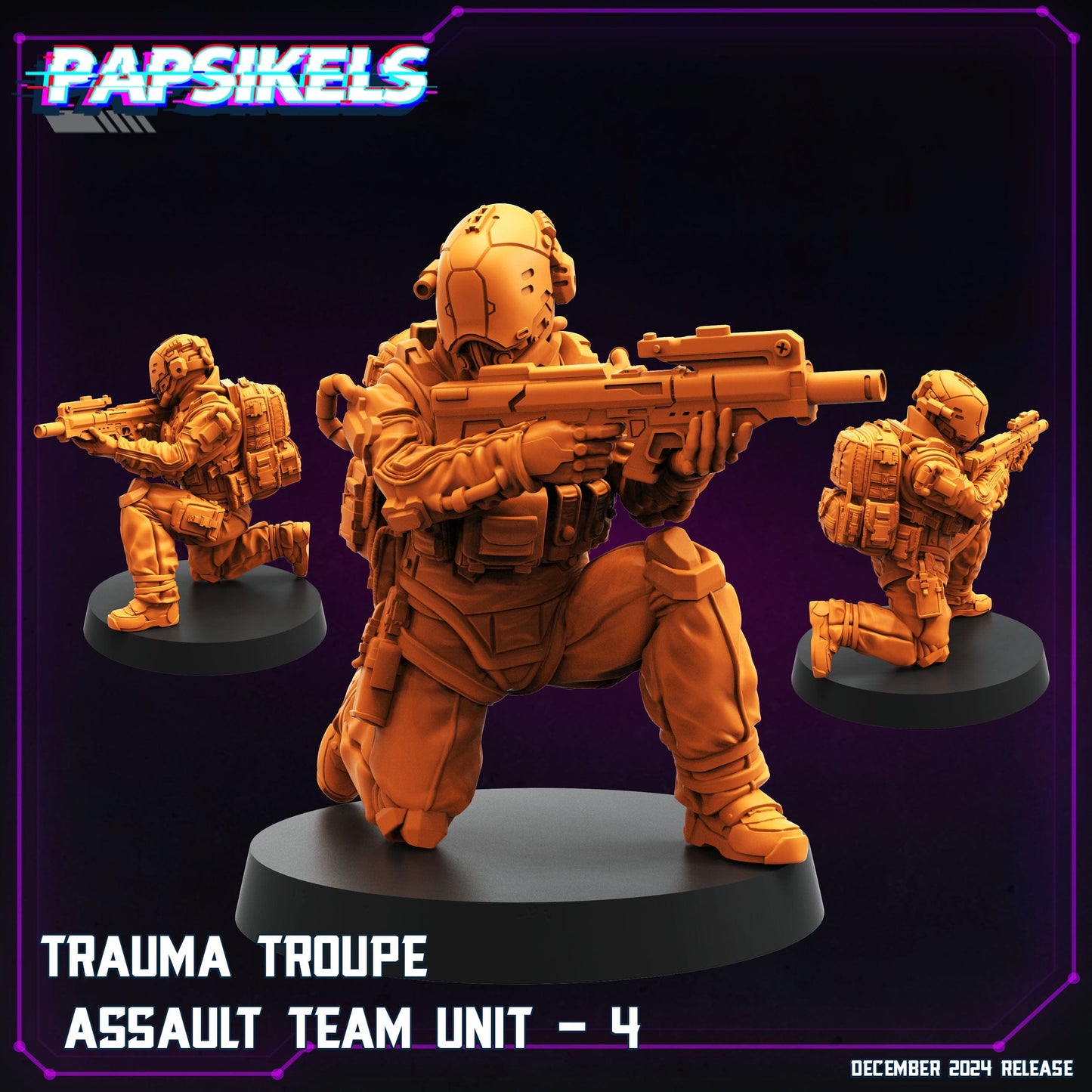 3D Printed Papsikels Trauma Troupe Assault Team Dec. 2024 Cyberpunk 28mm 32mm - 3D Printing Boss 