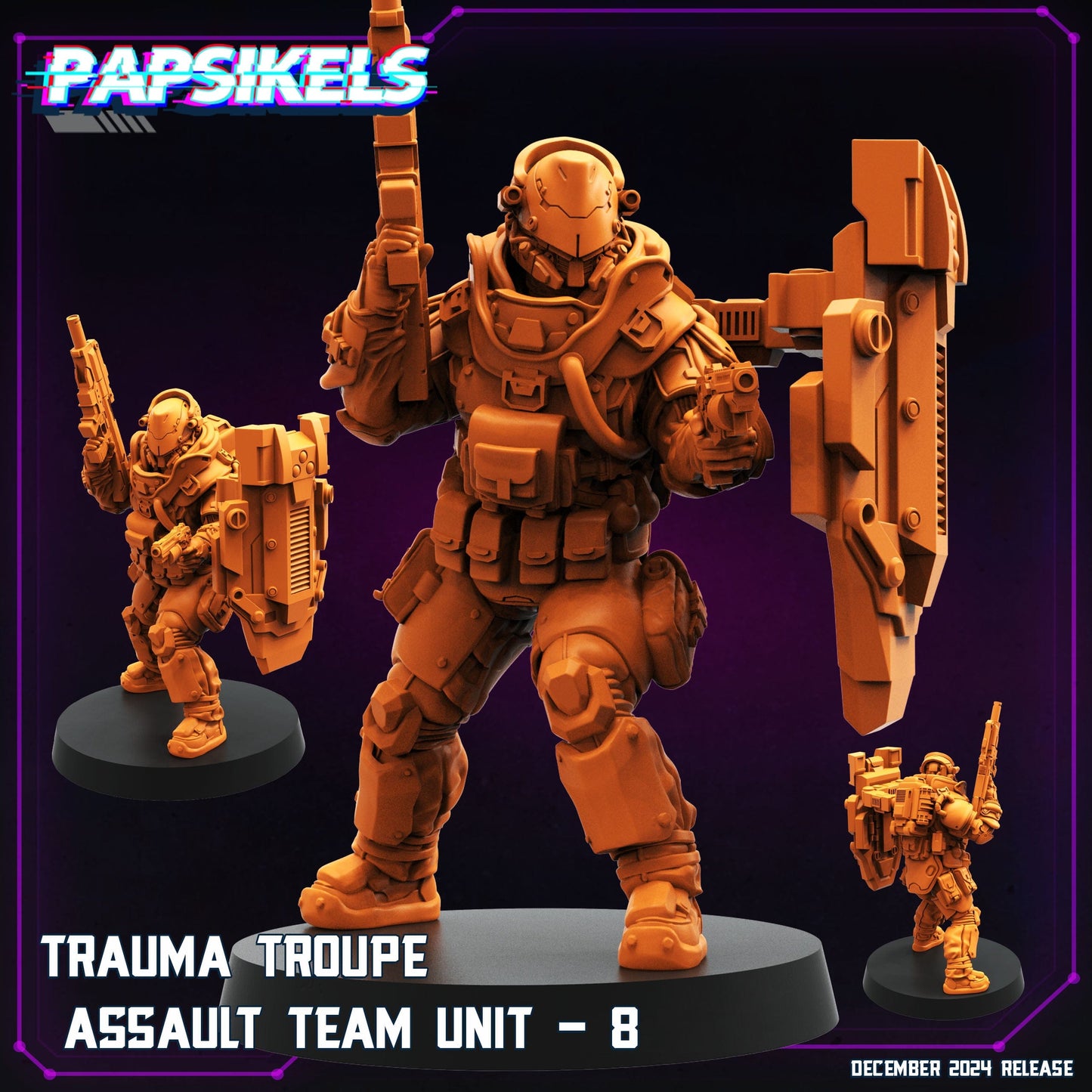 3D Printed Papsikels Trauma Troupe Assault Team Dec. 2024 Cyberpunk 28mm 32mm - 3D Printing Boss 