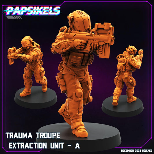 3D Printed Papsikels Trauma Troupe Extraction Unit Set January 2024 Cyberpunk 28mm 32mm - 3D Printing Boss 