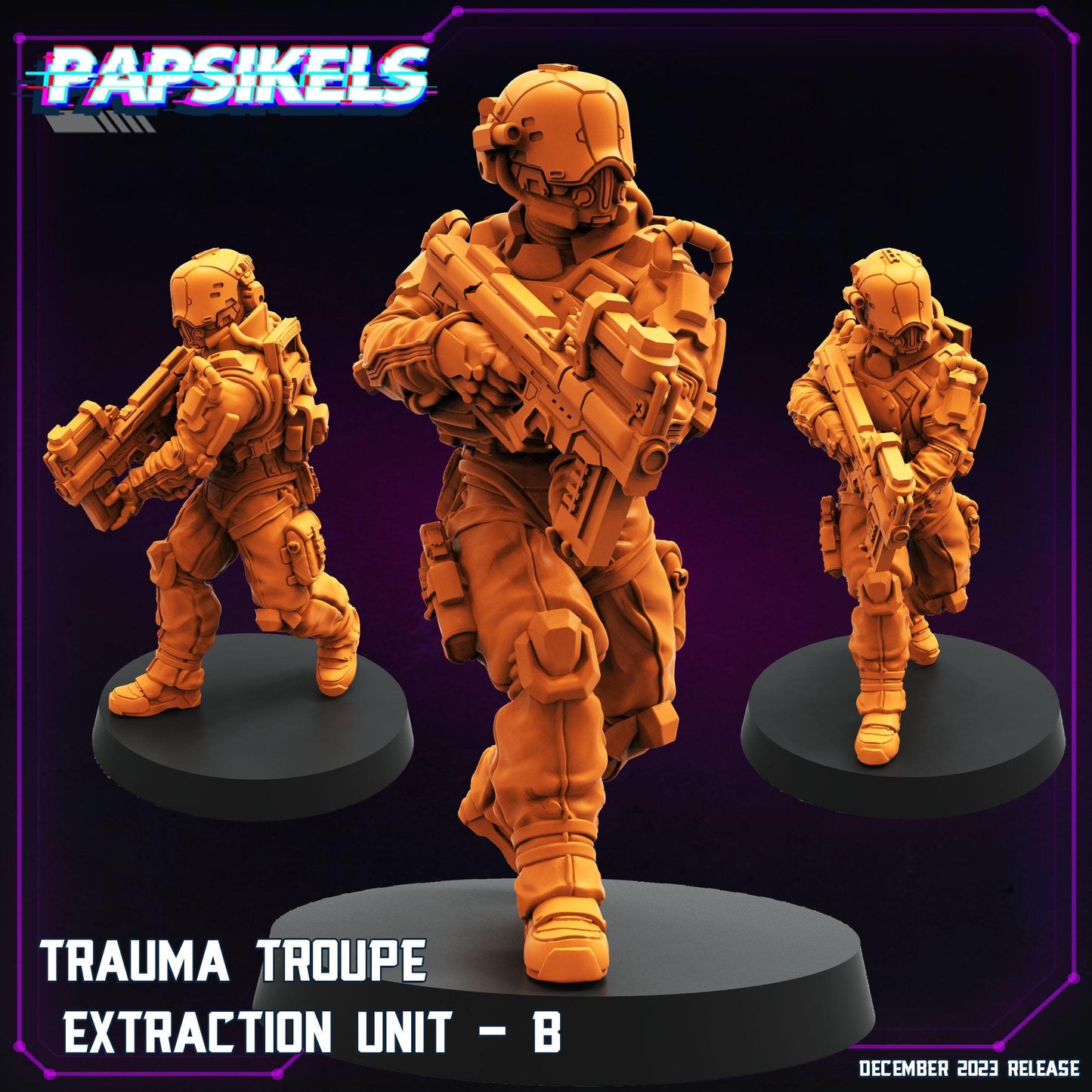 3D Printed Papsikels Trauma Troupe Extraction Unit Set January 2024 Cyberpunk 28mm 32mm - 3D Printing Boss 