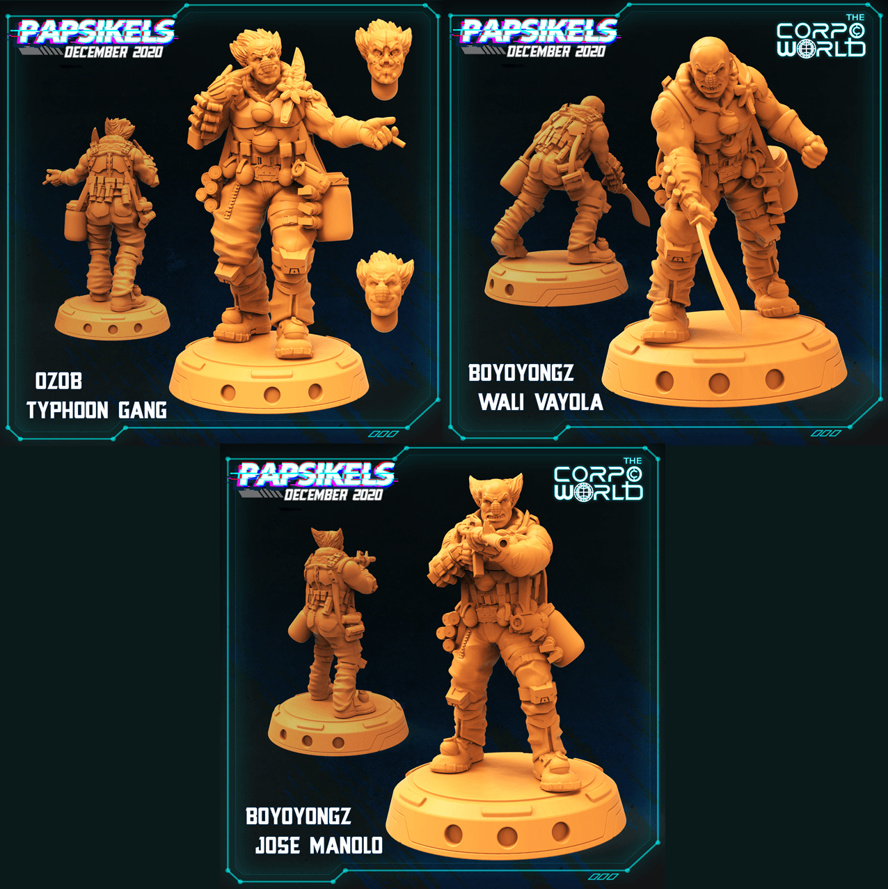 3D Printed Papsikels Typoon Gang Set 28mm 32mm - 3D Printing Boss 