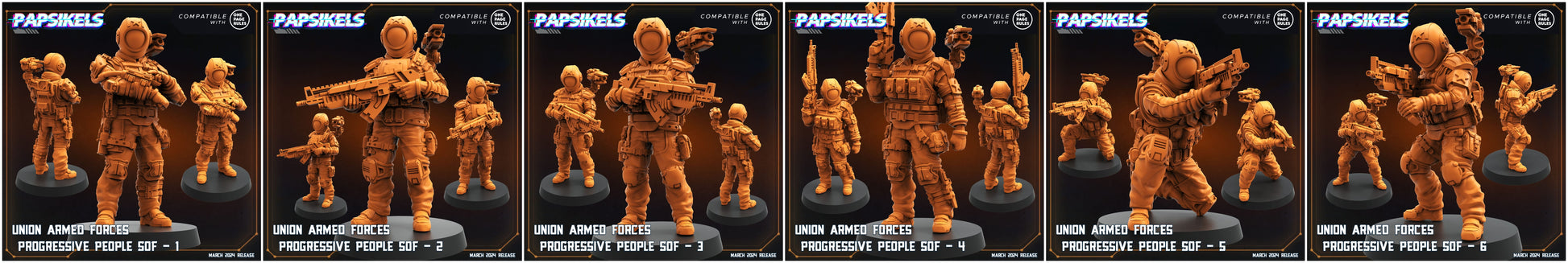 3D Printed Papsikels Union Armed Forces Progressive People Set 28mm 32mm - 3D Printing Boss 