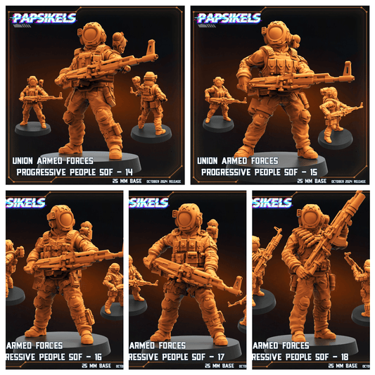 3D Printed Papsikels Union Armed Forces Progressive People Set October 2024 SciFi 28mm 32mm - 3D Printing Boss 