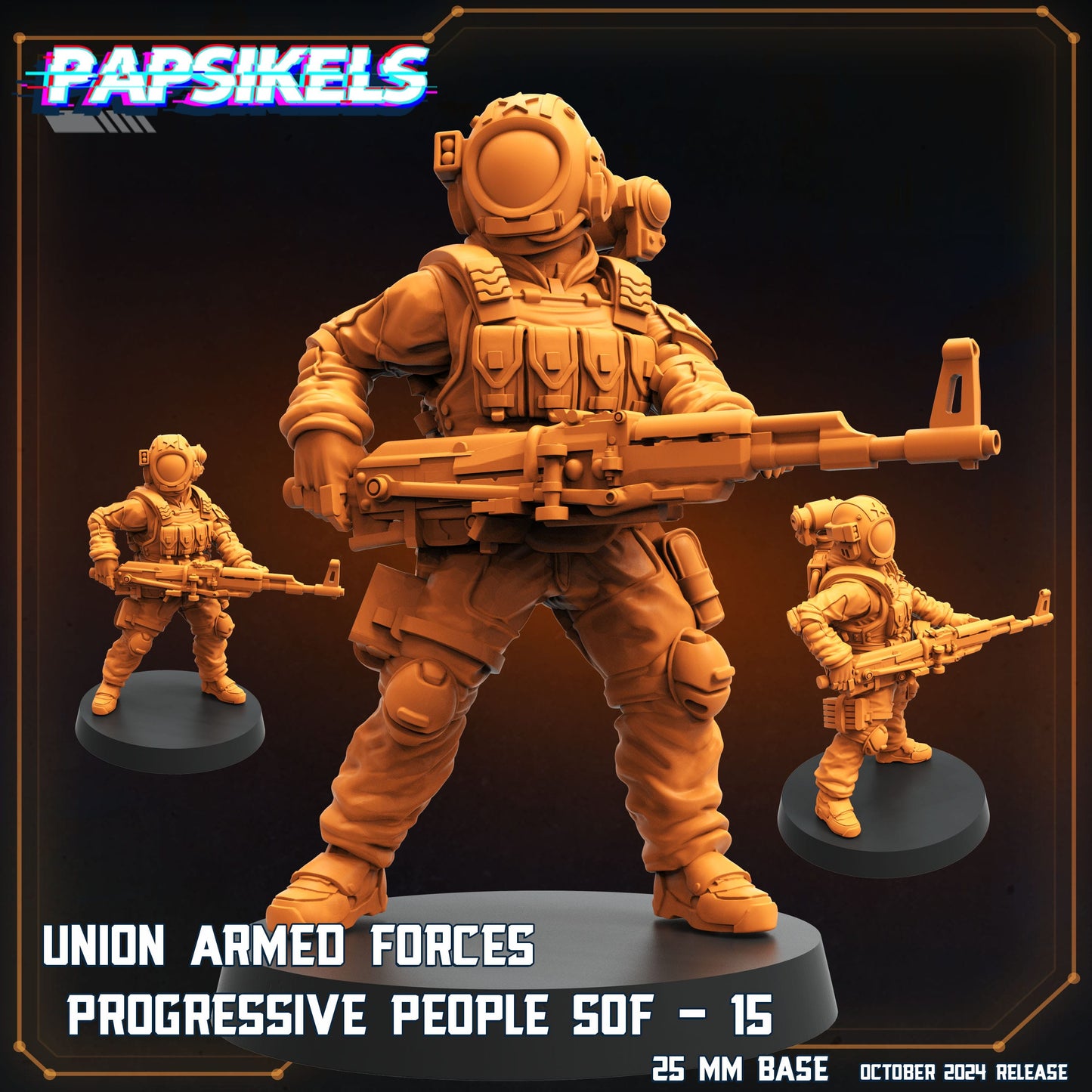 3D Printed Papsikels Union Armed Forces Progressive People Set October 2024 SciFi 28mm 32mm - 3D Printing Boss 