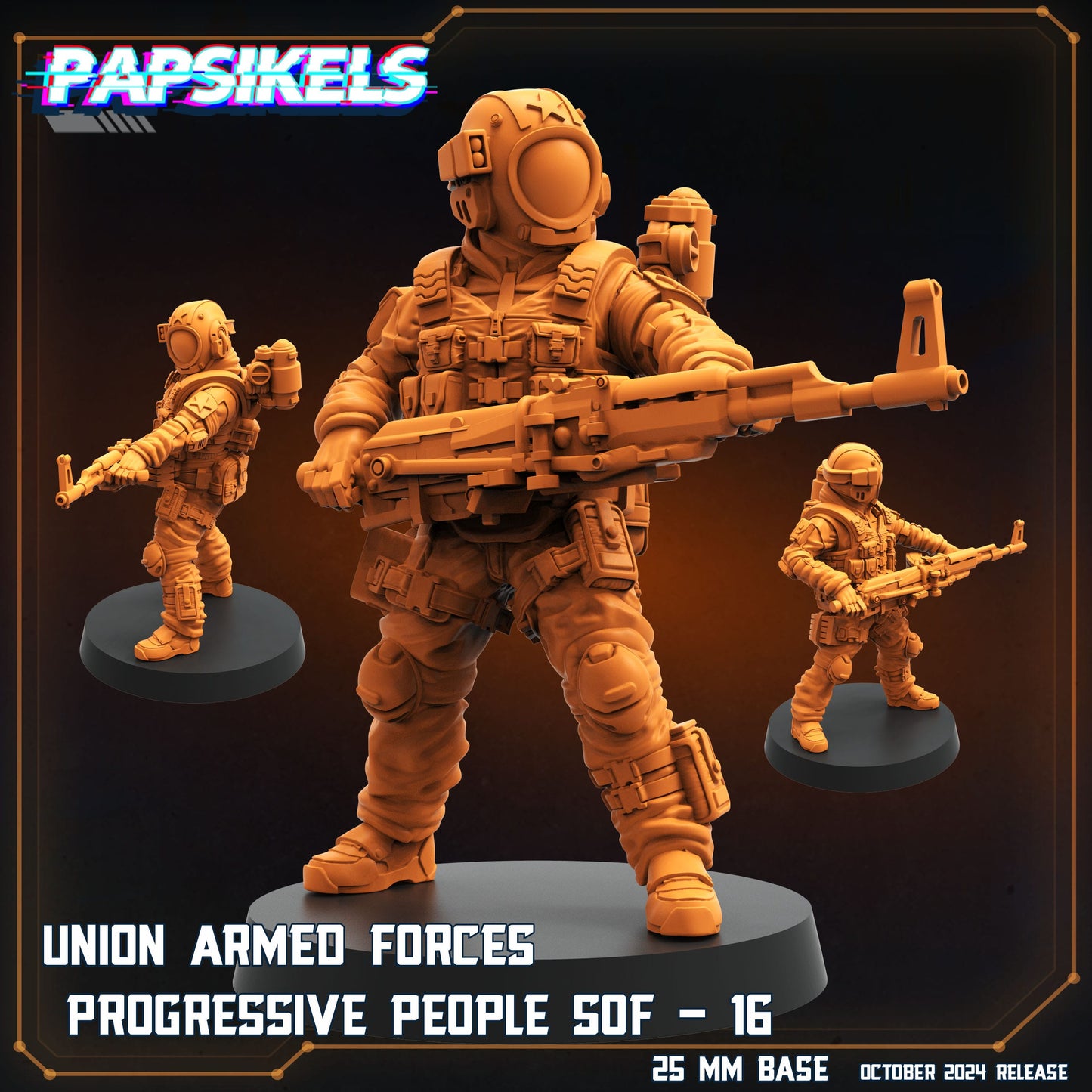 3D Printed Papsikels Union Armed Forces Progressive People Set October 2024 SciFi 28mm 32mm - 3D Printing Boss 