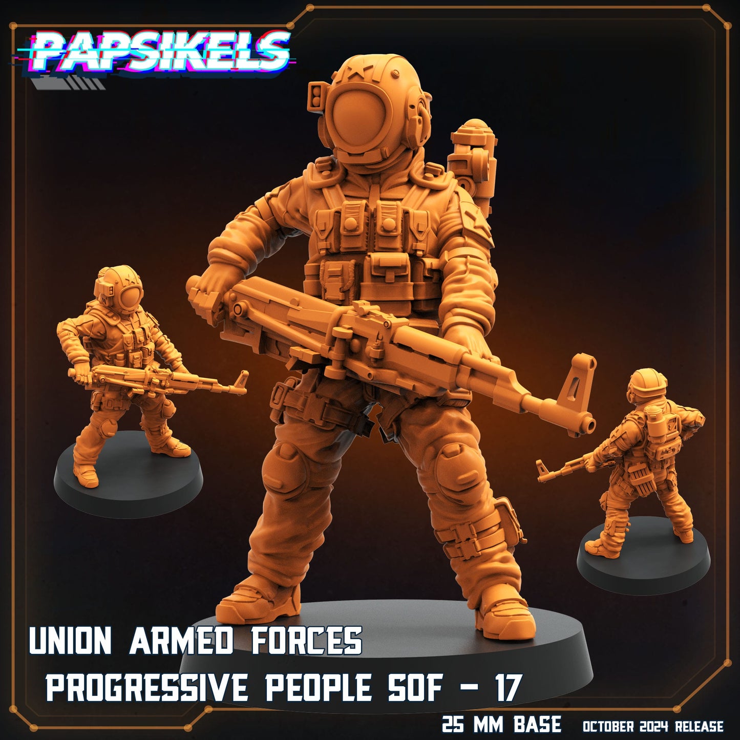 3D Printed Papsikels Union Armed Forces Progressive People Set October 2024 SciFi 28mm 32mm - 3D Printing Boss 