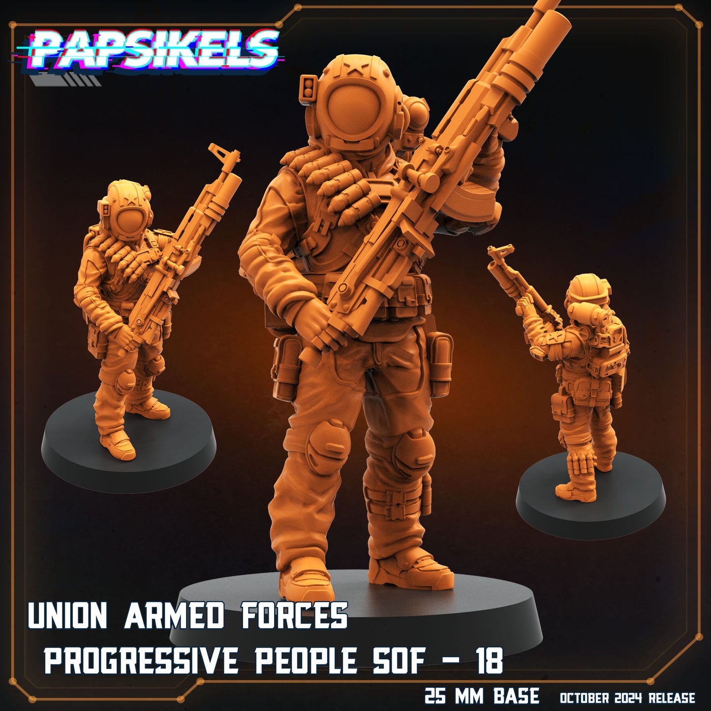 3D Printed Papsikels Union Armed Forces Progressive People Set October 2024 SciFi 28mm 32mm - 3D Printing Boss 