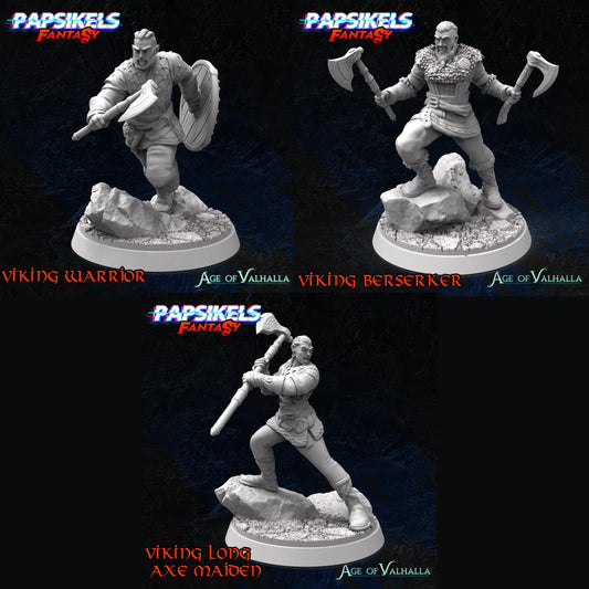 3D Printed Papsikels Viking Set 28mm 32mm - 3D Printing Boss 