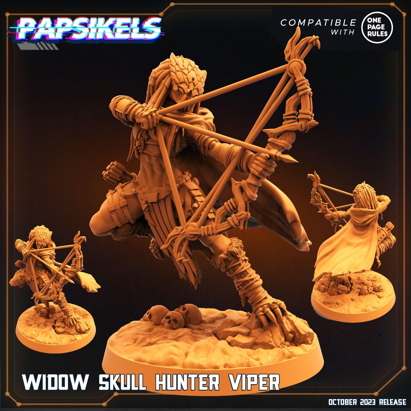 3D Printed Papsikels Viper Widow Skull Hunter Set 28mm 32mm - 3D Printing Boss 