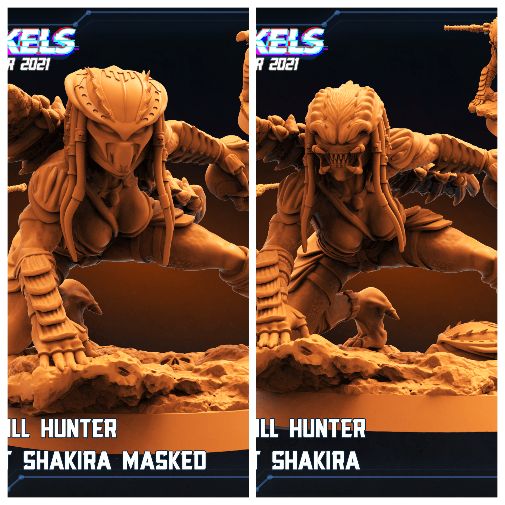 3D Printed Papsikels Vixen Skull Hunter Scarlet Shakira Skull Hunters 2 The Exterminators 28mm 32mm - 3D Printing Boss 