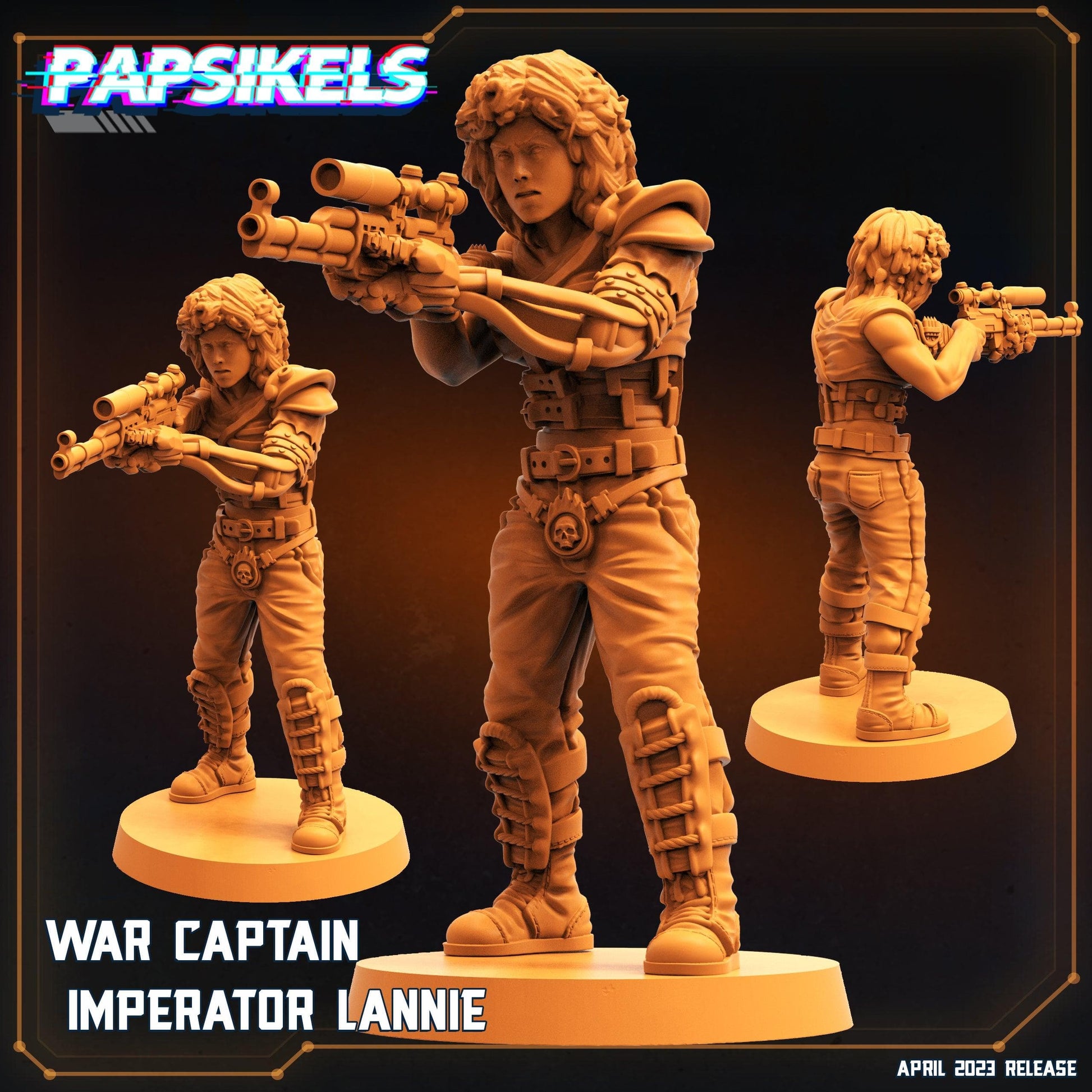 3D Printed Papsikels - War Captain Imperator Lannie - 28mm 32mm - 3D Printing Boss 