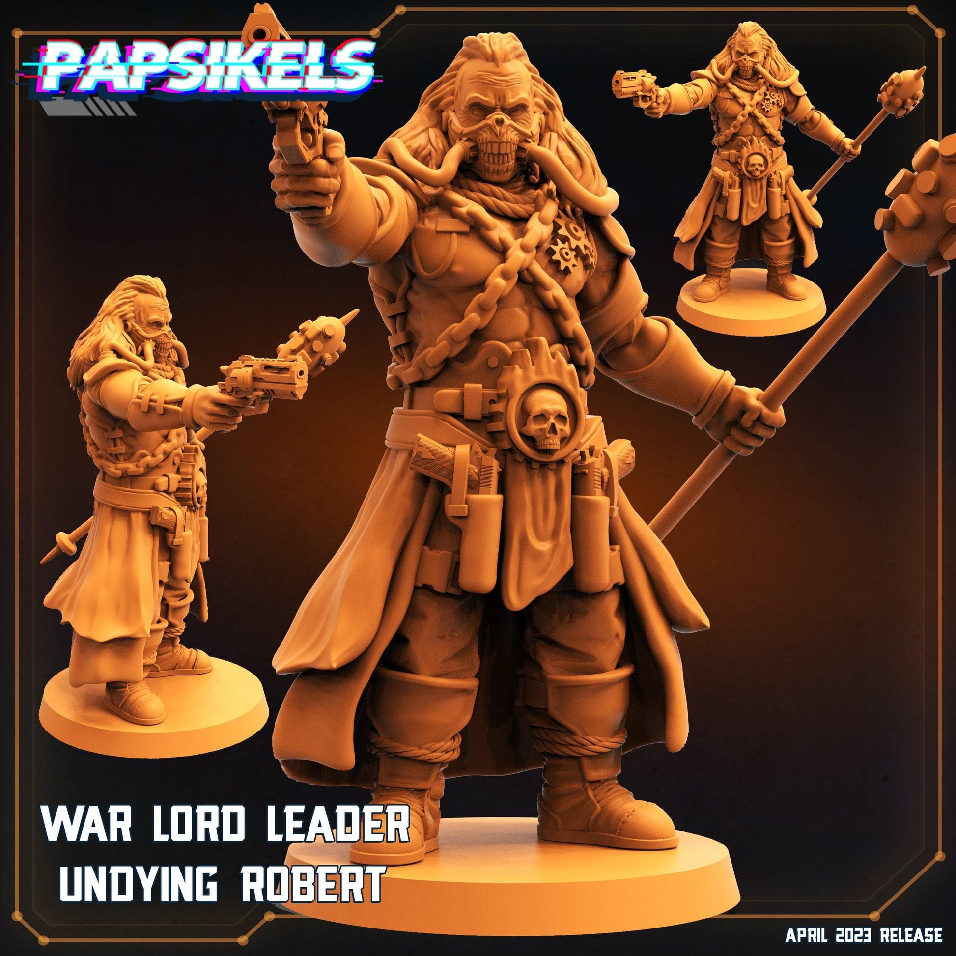 3D Printed Papsikels - War Lord Leader Undying Robert - 28mm 32mm - 3D Printing Boss 