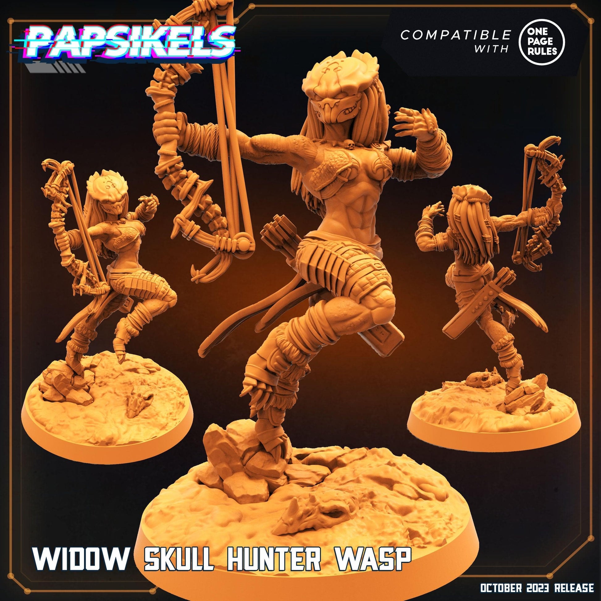 3D Printed Papsikels Wasp Widow Skull Hunter Set 28mm 32mm - 3D Printing Boss 