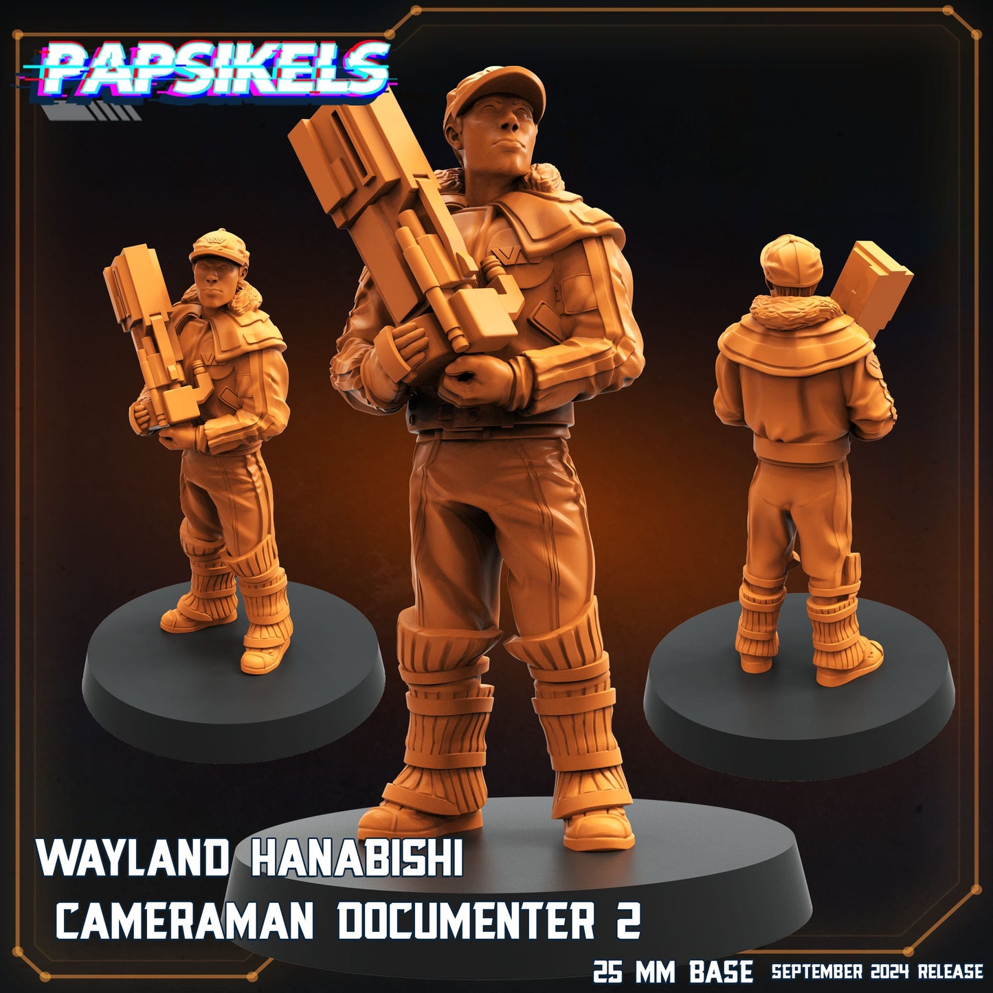 3D Printed Papsikels Wayland Hanabishi Cameraman Documenter Set SEPTEMBER 2024 SCIFI 28mm 32mm - 3D Printing Boss 