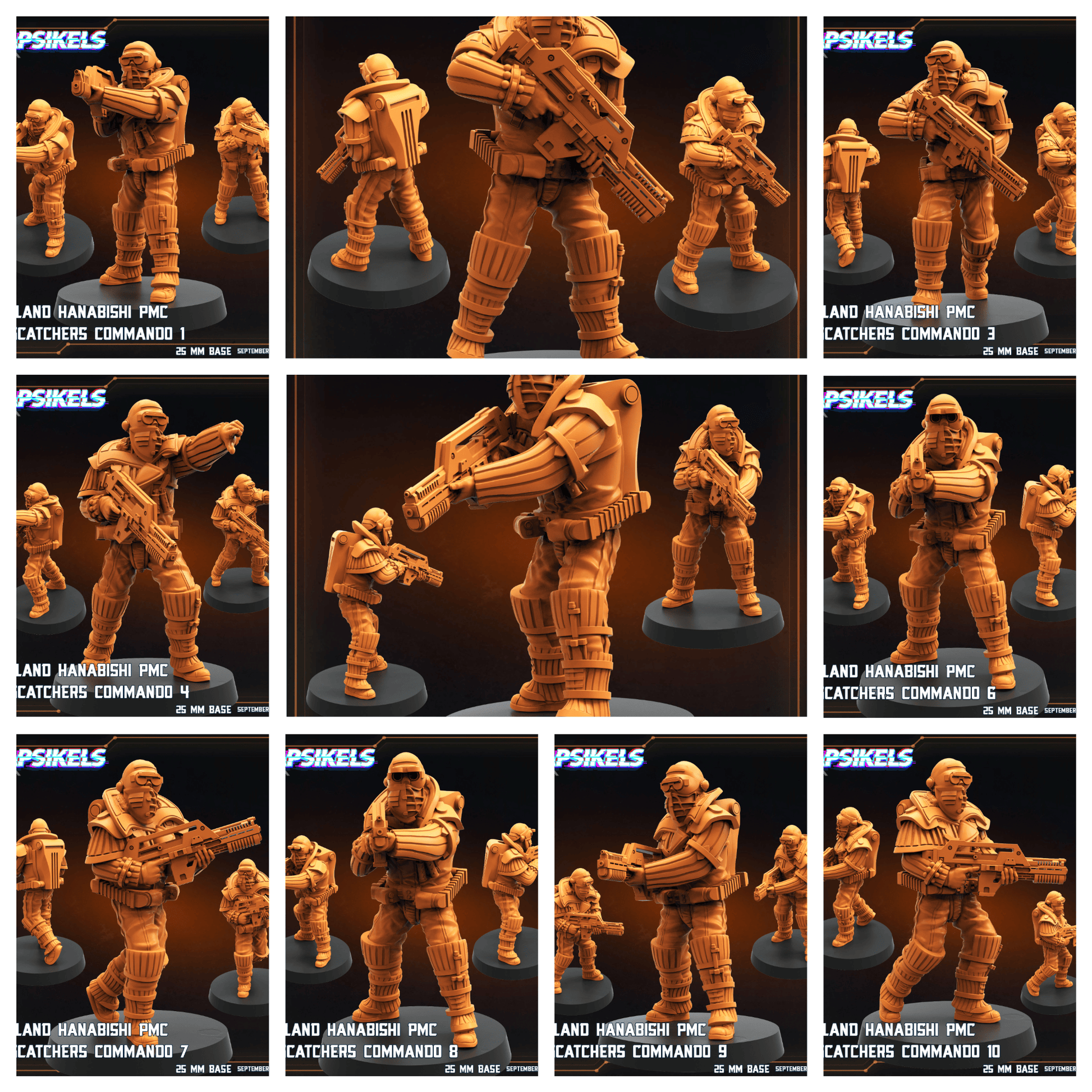 3D Printed Papsikels Wayland Hanabishi Pmc Dogcatcher Commandos Set SEPTEMBER 2024 SCIFI 28mm 32mm - 3D Printing Boss 